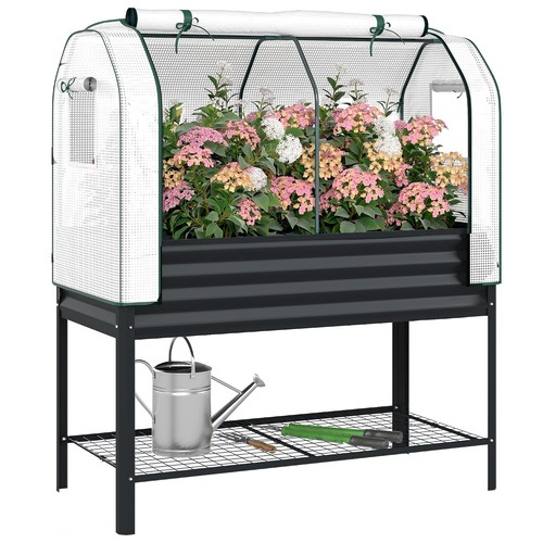 Black galvanised raised garden - black,