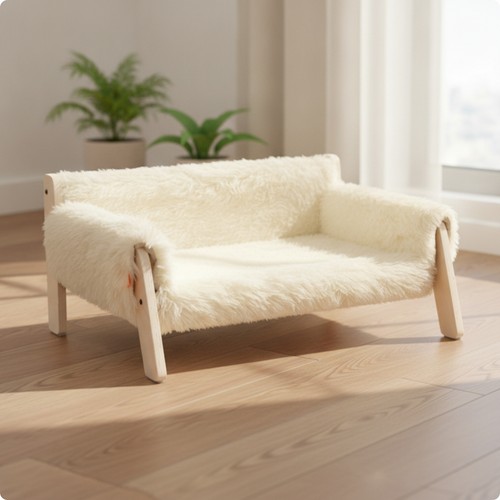 Wooden elevated cat - wooden, sofa